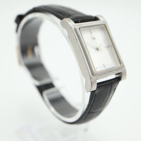 Freestyle Slider Tank Watch Womens 22mm Silver Dial Black Leather w New Battery main image 16